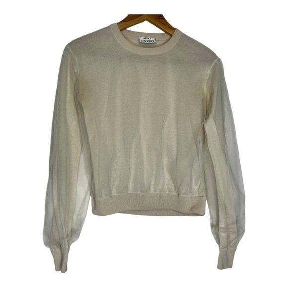Acne Studios Lia Tulle Pullover Off White Women Size Small - Picture 2 of 7